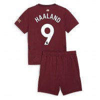 Camiseta Manchester City Erling Haaland #9 Tercera Equipación para niños 2024-25 manga corta (+ pantalones cortos)